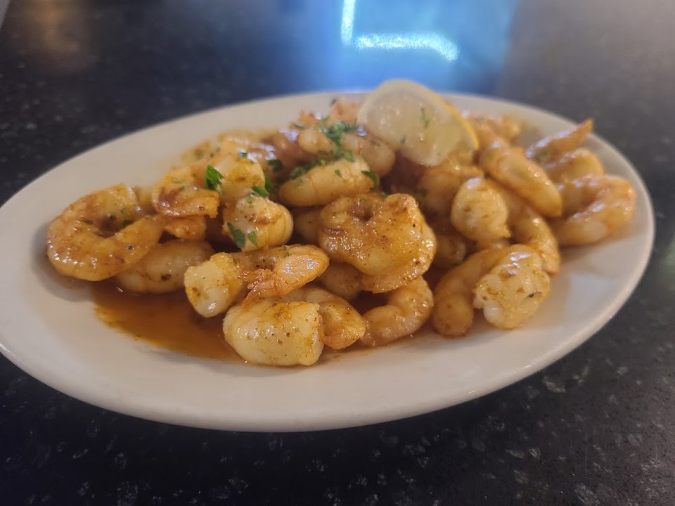 Grilled Basa in Garlic Sauce with Shrimp